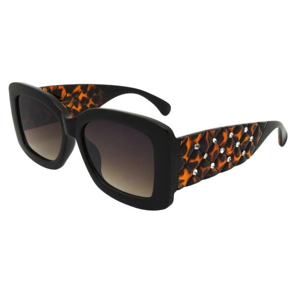 women square frame rhinestone sunglasses