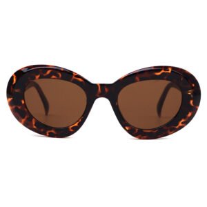 Bold Round Cat-Eye Sunglasses with CP Temples