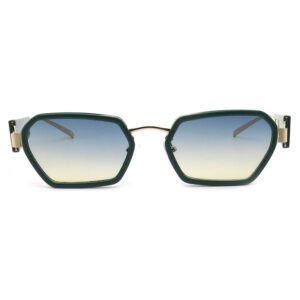 Small Frame Polygon Metal Sunglasses with PC Rim