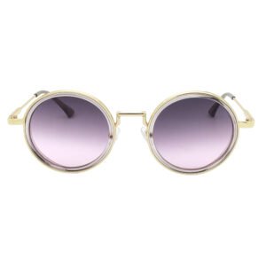 Vintage Round Metal Sunglasses with PC Front Frame